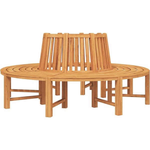 Vidaxl Panche Per Alberi 2 Pz. Semicircolare Ø201 Cm In Legno Massiccio Di Teak-image