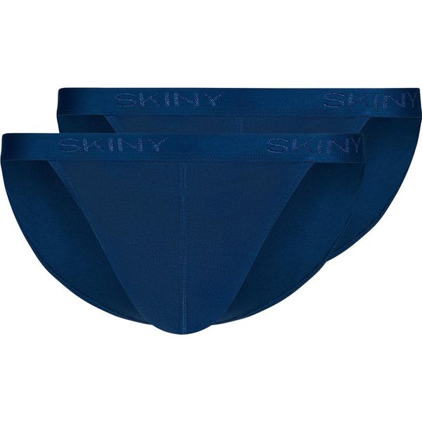Skiny Slip Perizoma Da Uomo, Confezione Da 2 - Cotone Retro, Pantaloni, Costina Fine, Cotone Blu M-image