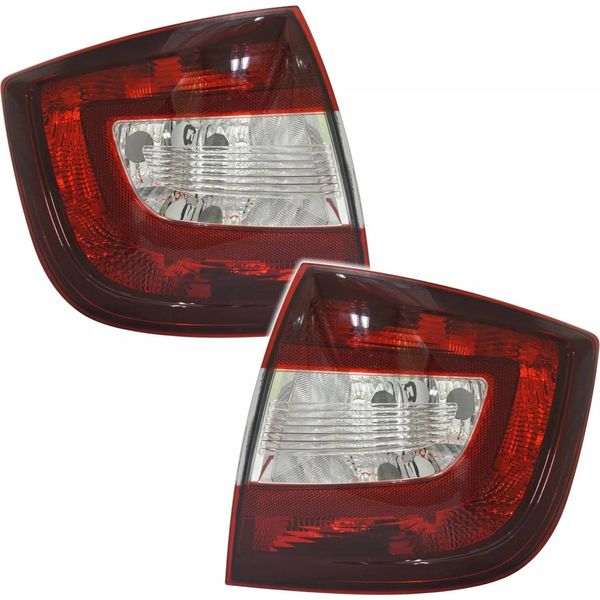 Fanali Posteriori Sinistri + Destri Rosso Scuro / Rosso Ciliegia Per Skoda Rapid-image