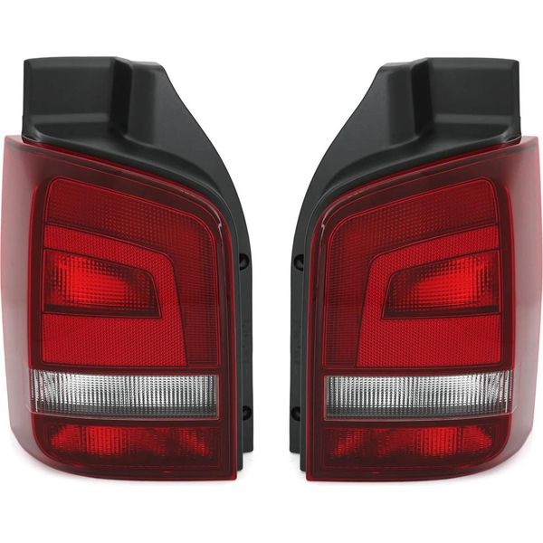 Fanali Posteriori Rosso / Nero Sinistro + Destro Per Vw T5 Facelift Da-image