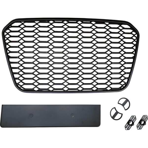 Griglia Radiatore Griglia Sportiva Griglia A Nido D'ape Black Matt Pdc Per Audi A6 C7 4G Da-image