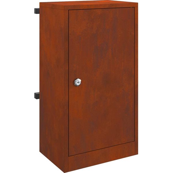 Vidaxl Cassetta Postale Con Vano Portaoggetti Rugginosa 30 X 20 X 55 Cm Acciaio Resistente Alle Intemperie-image