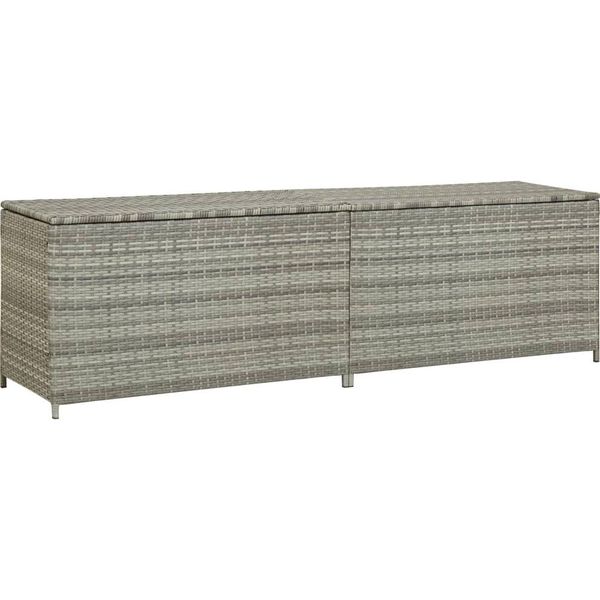Syfax™ Baule Da Giardino In Polyrattan 200X50X60 Cm Grigio-image