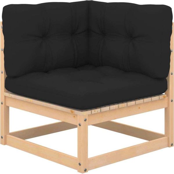 Syfax™ Divano Angolare Giardino Con Cuscini Antracite Legno Di Pino-image