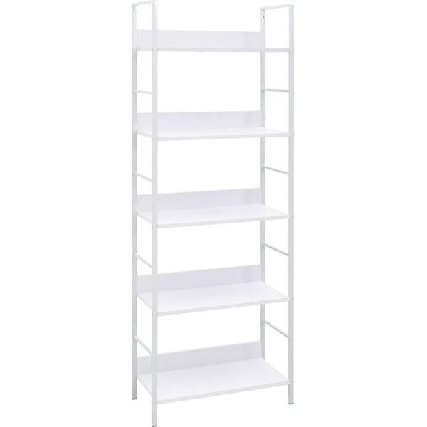 Vidaxl Libreria 5 Ripiani Bianco 60X27,6X158,5 Cm Materiale A Base Di Legno - Scaffale In Piedi - Scaffale In Metallo - Libreria - Scaffale Portaoggetti-image