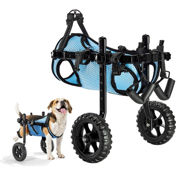 Vevor Carrozzina Per Cani Per Le Zampe Posteriori, Carrozzina Regolabile Per Animali Domestici, Carrello Leggero Per Cani Con Ruote Ammortizzate, Ausilio Per La Deambulazione Di Cani Disabili, Paralizzati, Feriti Fino A 10 Kg, S-image
