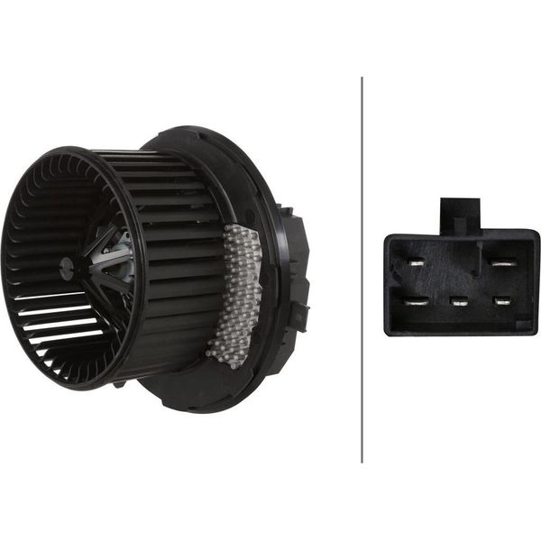 Ventilatore Interno 12 V 252 W A 5 Poli Hella Adatto, Tra L'altro, Per Vw Golf-image