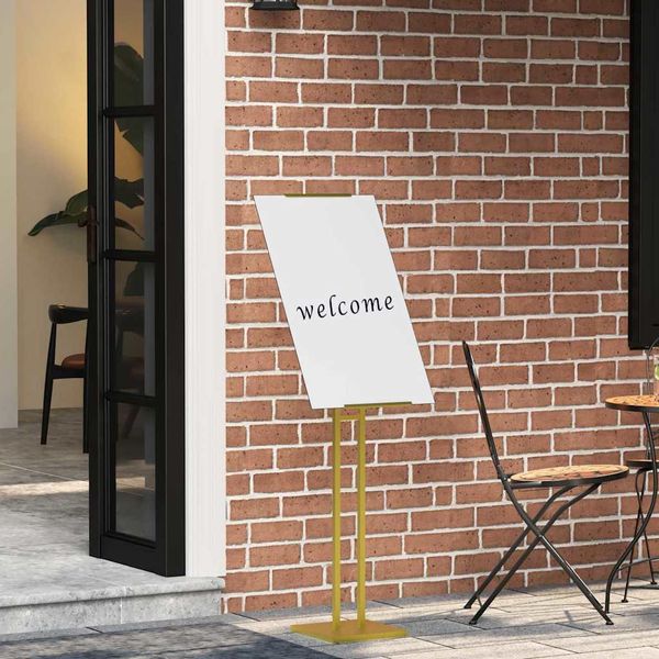 Vidaxl Stand Fieristici 2 Pezzi Oro 26,5 X 26,5 X 150 Cm Acciaio-image