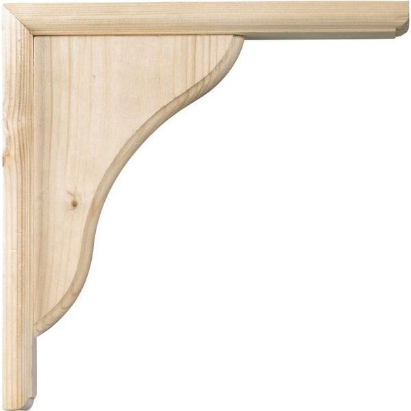 Voluta Quadrata In Legno Naturale Grezzo, H.15 X P.15 Cm-image