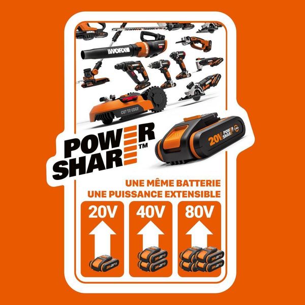 Worx Wg583E 40V Aspirapolvere Soffiatore Trituratore Senza Fili-image