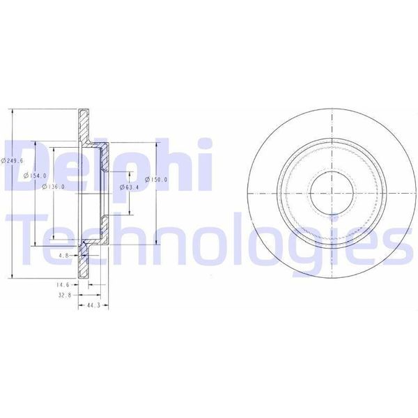 2X Disco Freno Delphi BG3673 Per Audi A4 Avant (8ED B7) A4 Avant (8E5 B6)-image