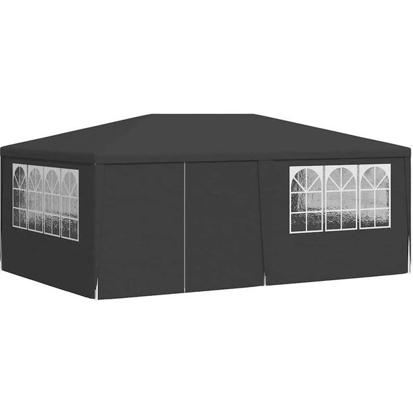 Tenda Professionale Per Feste Con Pareti Laterali 4×6 M Antracite 90 G/M²-image