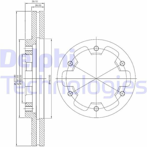 2X Disco Freno Delphi BG3422 Per Ford Maverick (Uds Uns) 39 2Mm 277Mm-image