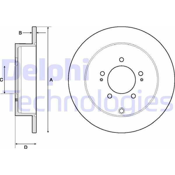 2X Disco Freno Delphi BG4161C Per Peugeot 4007 (Vu_ Vv_) 58 6Mm 302Mm-image