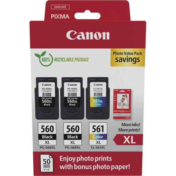 Canon PG-560 Xl X2 / CL-561 Xl Confezione Risparmio Foto-image