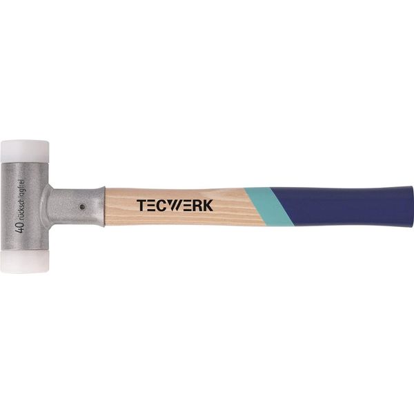 Mazza A Faccia Morbida Lunghezza 375 Mm Testa Ø 40 Mm Hickory Non Rilegato Nylon Duro Bianco-image