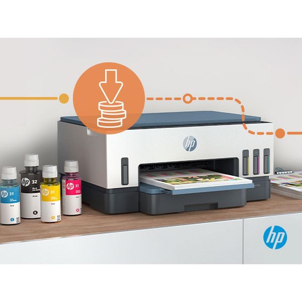 Stampante Hp Smart Tank, A Getto D'inchiostro Termico, Stampa A Colori, 4800 X 1200 Dpi, A4, Stampa Diretta, Grigio-image