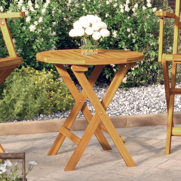 The Living Store Tavolo Da Bistrot Ø46X47 Cm In Legno Massiccio Di Acacia-image