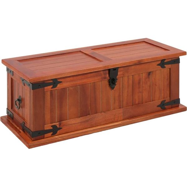 Syfax™ Cassapanca 60X25X22 Cm In Legno Massello Di Acacia-image