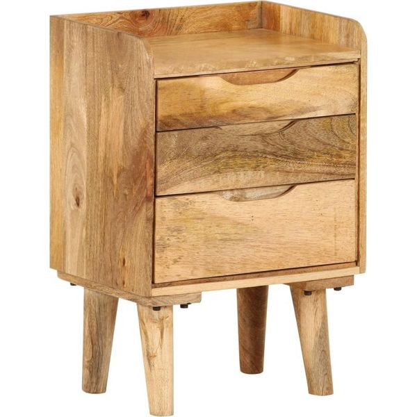 Vidaxl Comodino In Legno Massiccio Di Mango 40 X 30 X 59,5 Cm - Comodino - Comodini - Tavolino - Tavoli Laterali-image