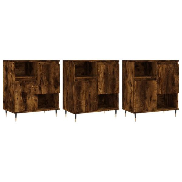Syfax™ Credenze 3 Pz Rovere Fumo In Legno Multistrato-image