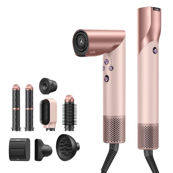 Mova Master 10 Styler E Asciugacapelli 3 In 1, Motore Da 110.000 Giri/Min, Effetto Coanda, 7 Accessori, Arricciacapelli Automatico, Pettine Per La Cura Dei Capelli-image