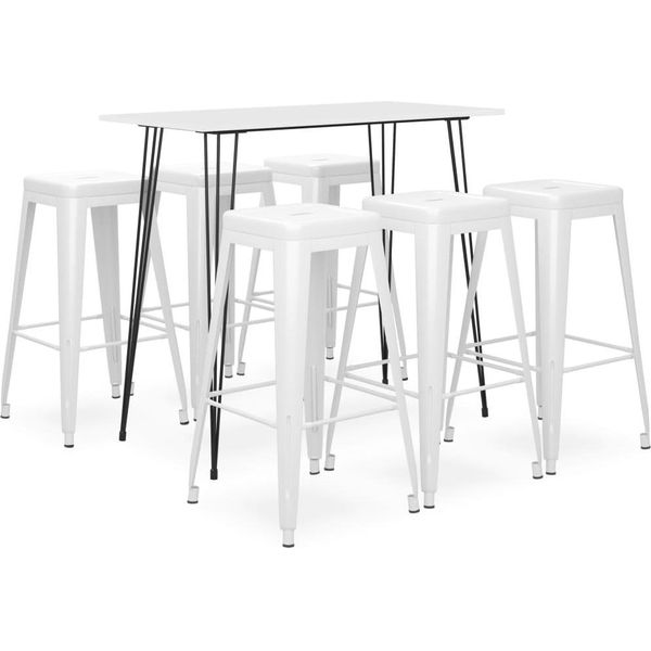 The Living Store Set Da Bar 7 Pezzi Set Da Bar Bianco-image