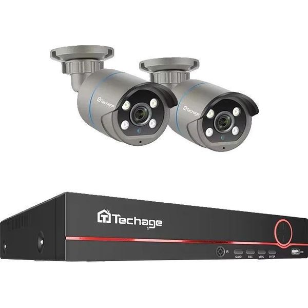 Sistema Di Sicurezza Cctv, Risoluzione 4MP, Audio Bidirezionale, Nvr 8CH 2 Telecamere-B, 1T-A, Spina Ue-E-image