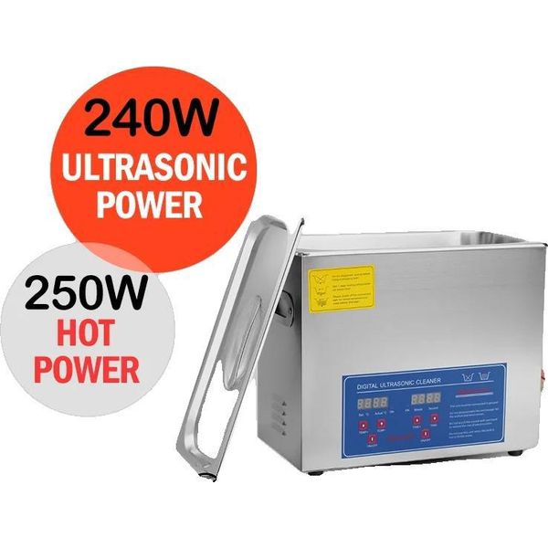 Pulitore A Ultrasuoni, Capacità 6 Litri, Potenza Ultrasonica 240 W, Pulitore A Ultrasuoni 6 Litri, Ue-image