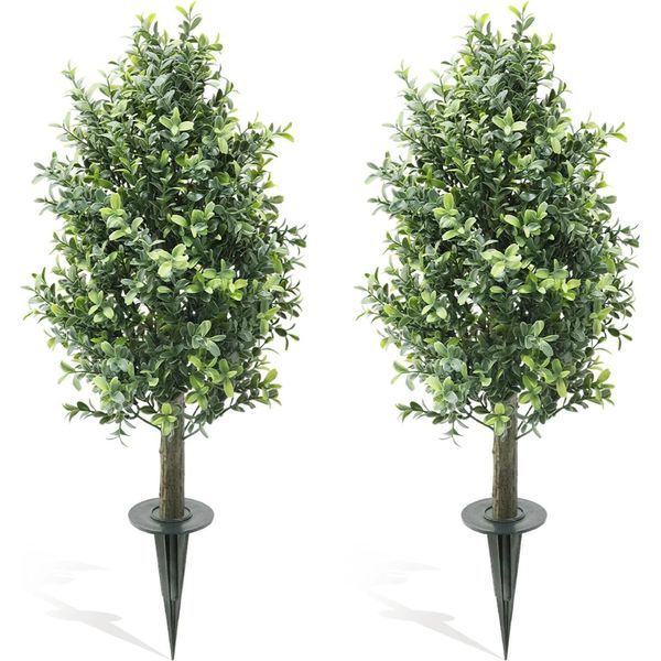 Arbusti Topiari Artificiali, Decorazione Da Esterno Realistica, Facile Da Pulire, Verde, 90 Cm-image