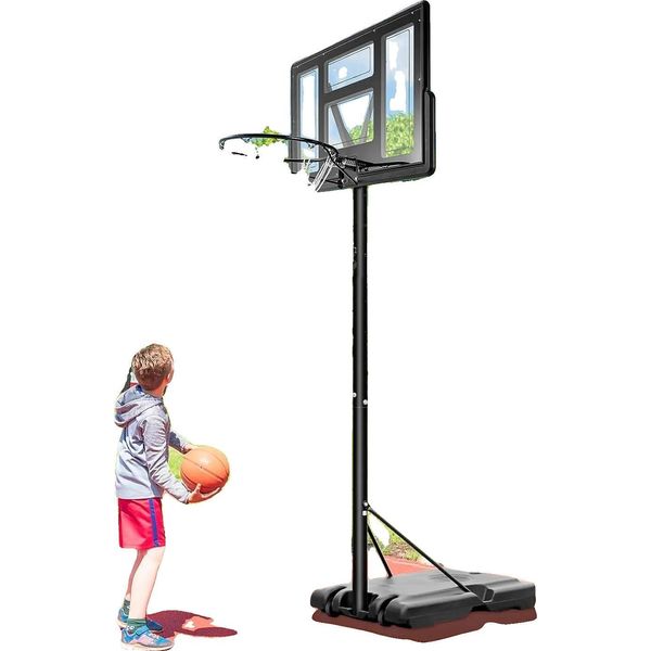 Canestro Da Basket, Regolabile In Altezza Da 230 A 305 Cm, Pannello Posteriore 110X70 Cm, Base 90X60X15 Cm, Diametro Del Canestro 45 Cm, Ruote Incluse-image