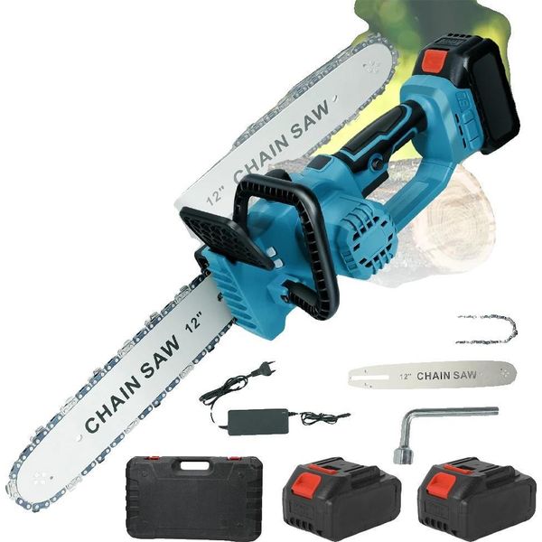 Motosega Elettrica, Design Senza Fili, Potente Motore Da 2200 W, Con 2 Batterie-image