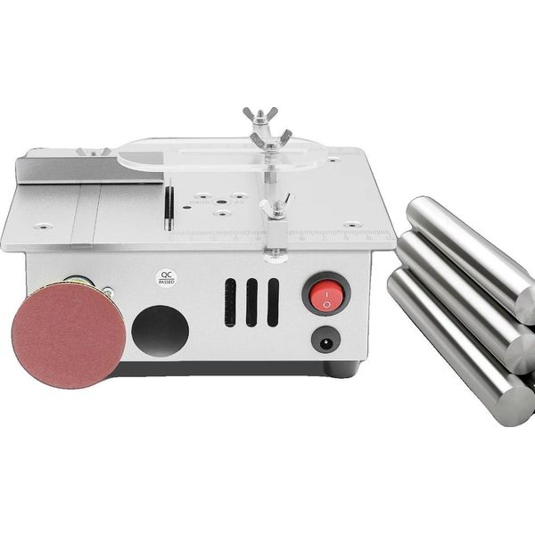 Sega Circolare Da Tavolo, 7 Livelli Di Velocità, Design Compatto, Argento-image