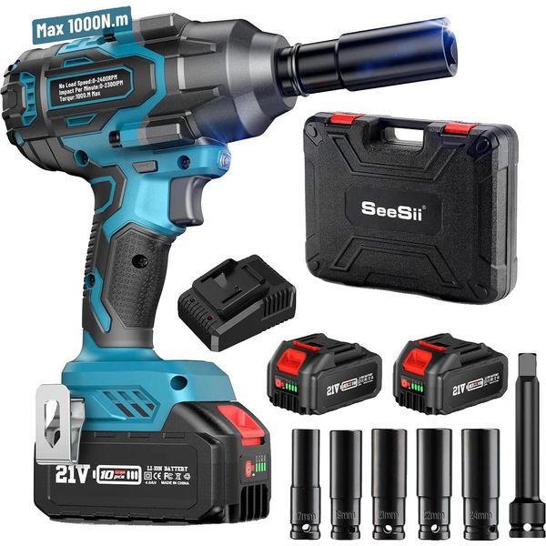 Avvitatore A Percussione, Coppia Massima 1000 Nm, Velocità Fino A 2400 Giri/Min, Capacità Della Batteria 2 X 4000 Mah, Motore Brushless,-image