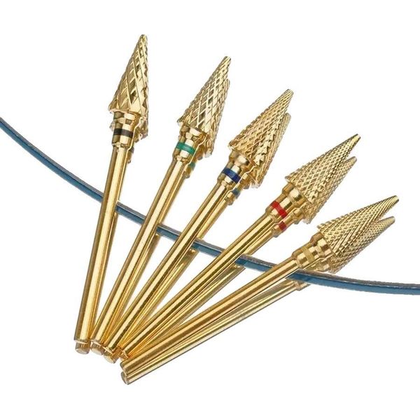 Fresa Per Unghie, Carburo Di Tungsteno, Strumento Elettrico Per Manicure, 5 Pezzi-image