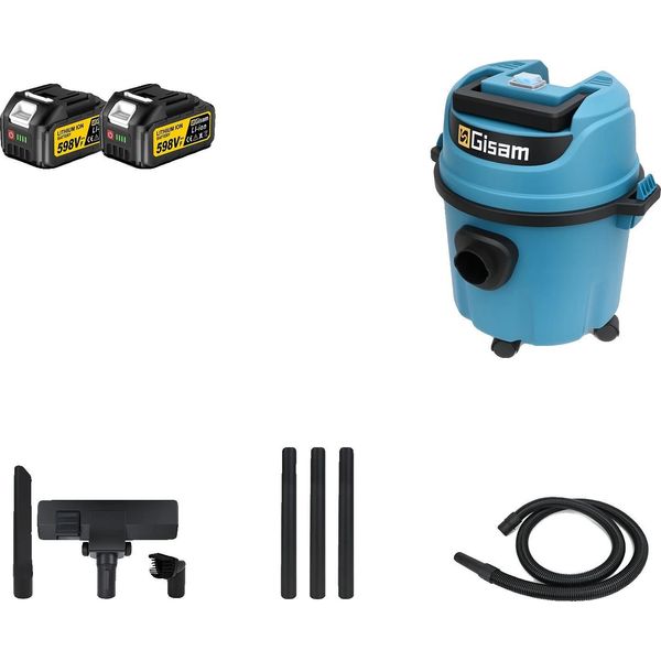 Aspirapolvere, Capacità 10 Litri, Design Senza Fili, 2 Batterie-image
