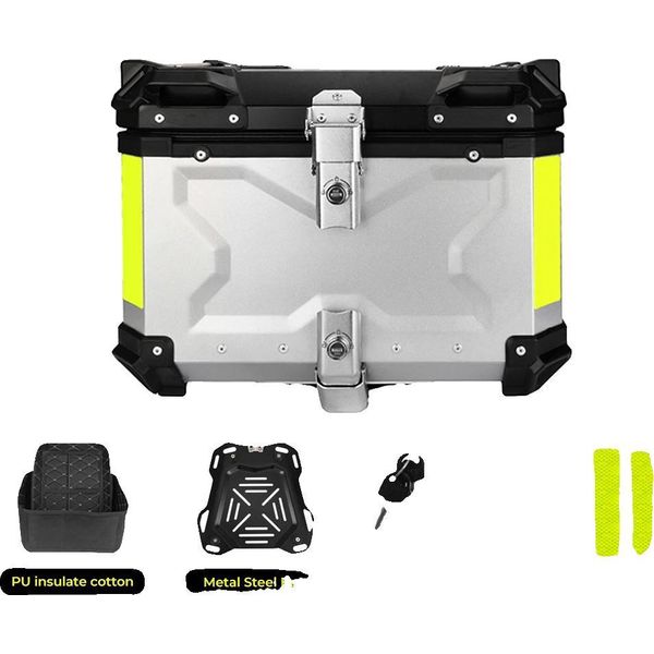 Bauletto Posteriore Per Moto, Impermeabile, Ampio Spazio Di Stivaggio, 55 L X Argento-image