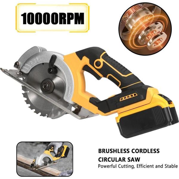 Sega Circolare, Motore Brushless, Angolo Di Taglio Regolabile, Con 1 Batteria-image