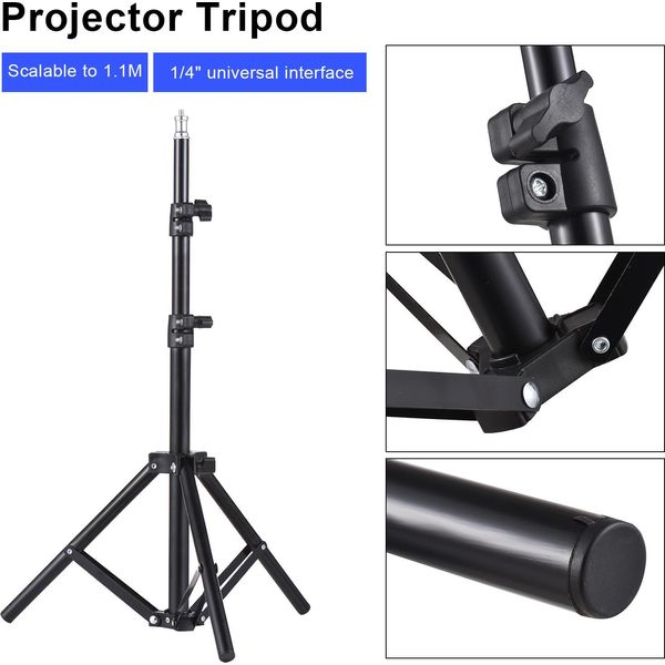 Treppiede Universale Per Proiettore Supporto Estensibile In Lega Di Alluminio Supporto Portatile Interfaccia Da 1/4'' Altezza Regolabile Per Lcd-image