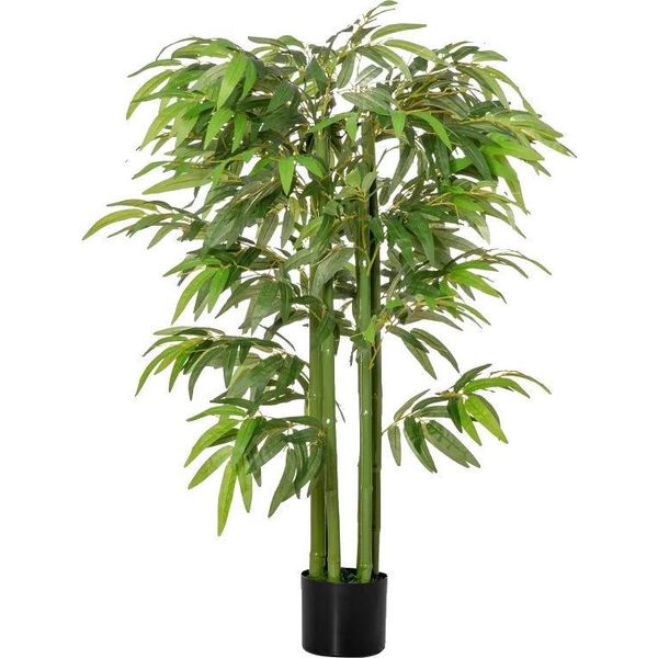 Bambù Artificiale, Altezza 140 Cm, 780 Foglie, Vaso Nero Stabilità, Uso Interno, Bassa Manutenzione-image