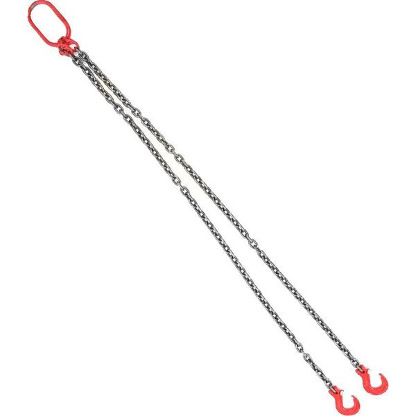 Catena Di Sollevamento, Portata 3 Tonnellate, Lunghezza 2 Metri, Diametro 8 Mm, Acciaio G80 Mn Resistente, Gancio In Acciaio Legato-image