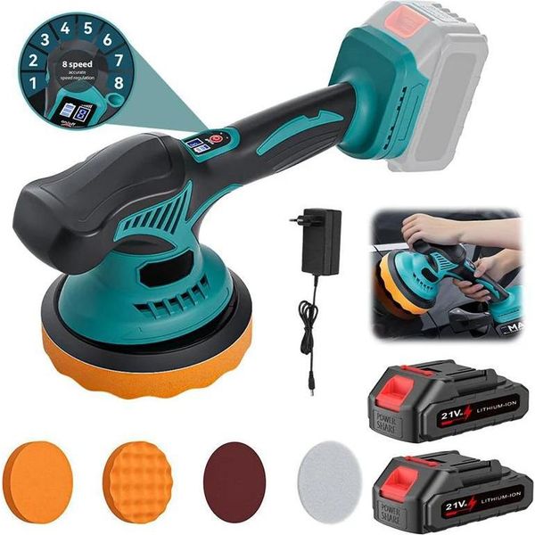 Lucidatrice Per Auto, 8 Velocità, Potente, Con 2 Batterie-image