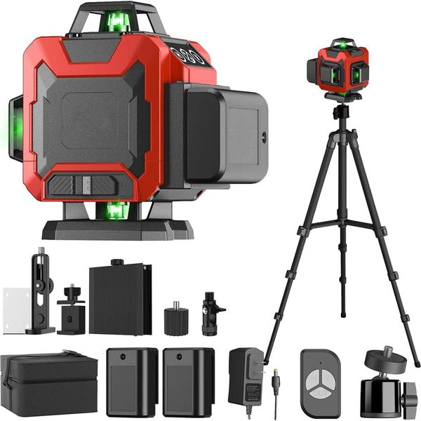 Livella Laser, 16 Linee, Funzionalità 4D, 2 Batterie-image