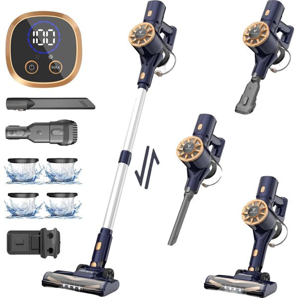Aspirapolvere Senza Fili, Potenza Di Aspirazione 50KPA, Design Multifunzione 4 In 1, Blu, Ue-image