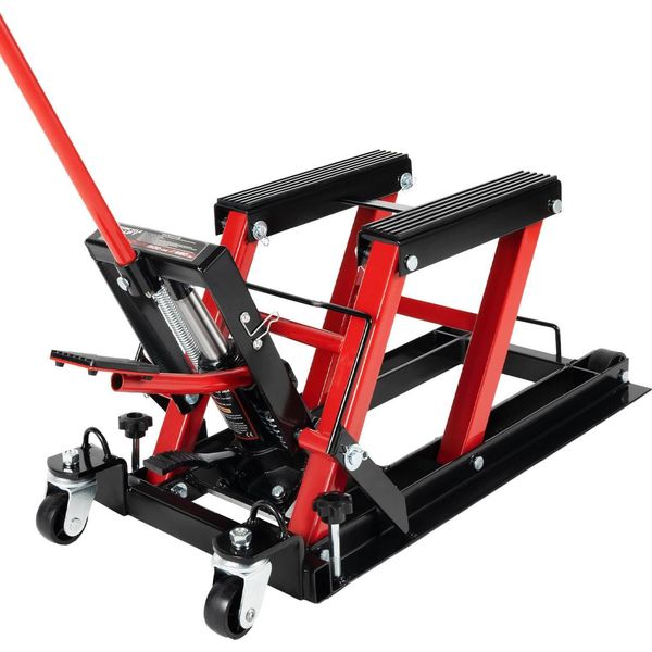 Sollevatore Per Moto, Portata 680 Kg, Perni Di Sicurezza, Rosso-image