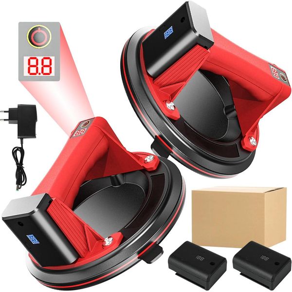 Ventosa A Vuoto, Diametro 20 Cm, Portata 200 Kg, Rosso - 2 Pezzi (Scatola Di Carta)-image