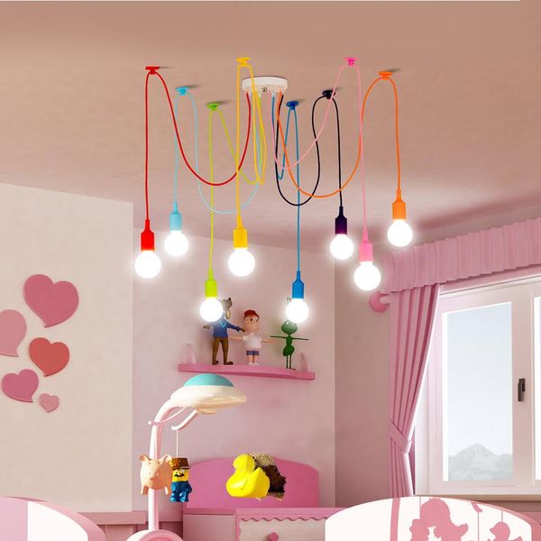 Lampada A Sospensione Spider Pendente Lampada Sospensione E27 Lampadario A Soffitto Per Soggiorno, Cucina, Sala Da Pranzo, Camera Da Letto, Studio, Ufficio (8 Teste)-image