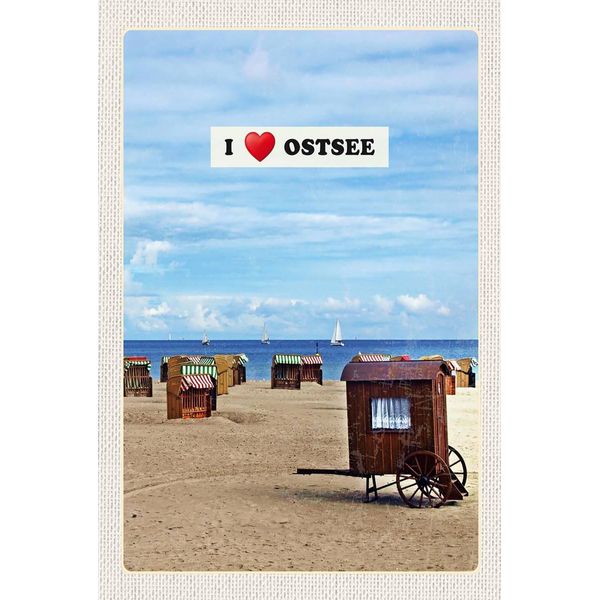 Vianmo Insegna In Legno 18X12 Cm Ostsee Strand Strandkorb Sand-image