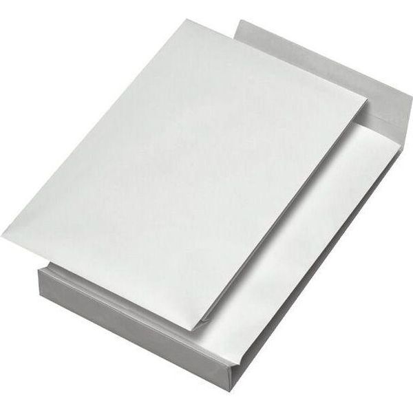 Mayer-Network 30007072 Tasche Pieghevoli - B4, Senza Finestra, Piega 40 Mm, Fondo A Blocco, Adesivo Sensibile Alla Pressione, 140 G/Mq, Bianco, 100 Pezzi-image