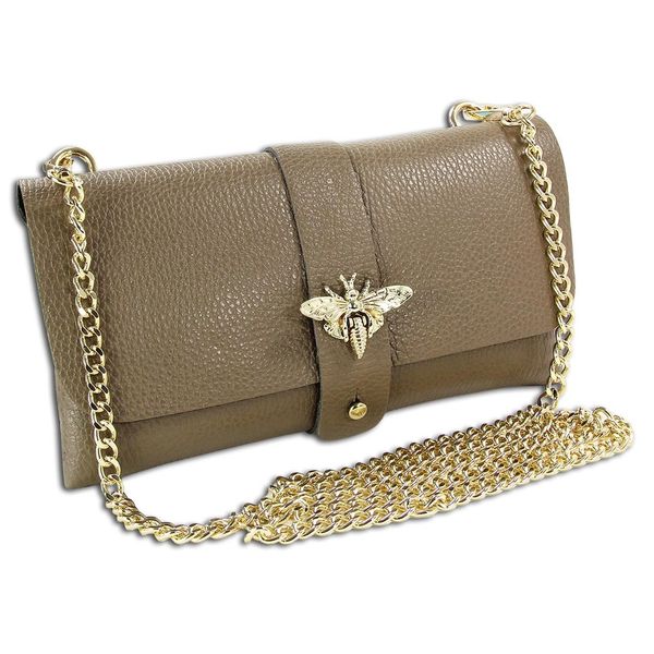 Toscanto Borsa In Pelle A Tracolla Frizione Taupe Beige OTTM803SN-image